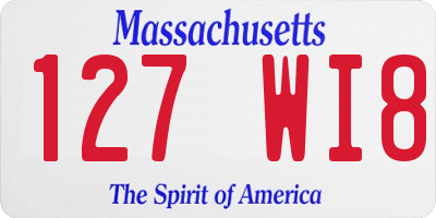 MA license plate 127WI8