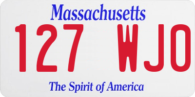 MA license plate 127WJ0