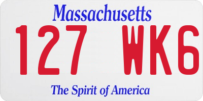 MA license plate 127WK6