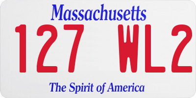 MA license plate 127WL2