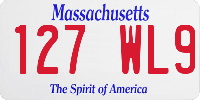 MA license plate 127WL9