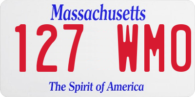 MA license plate 127WM0