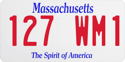 MA license plate 127WM1