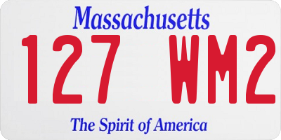 MA license plate 127WM2