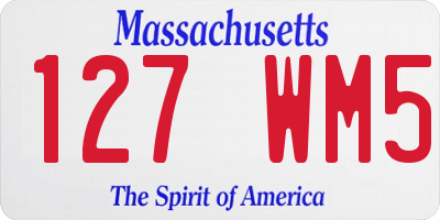 MA license plate 127WM5