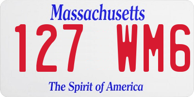 MA license plate 127WM6