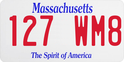 MA license plate 127WM8