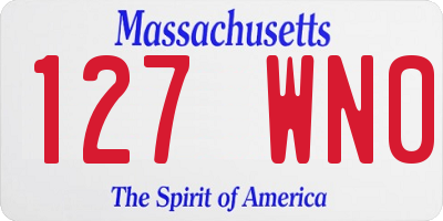 MA license plate 127WN0