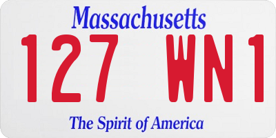 MA license plate 127WN1