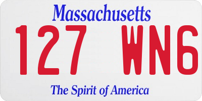 MA license plate 127WN6