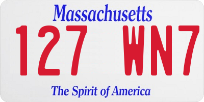 MA license plate 127WN7