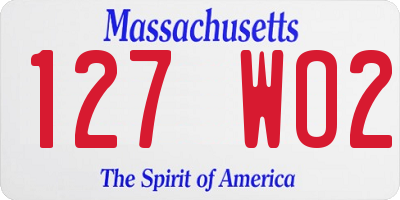 MA license plate 127WO2