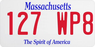 MA license plate 127WP8