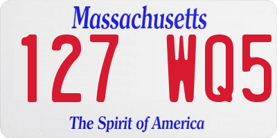 MA license plate 127WQ5