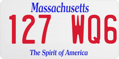 MA license plate 127WQ6
