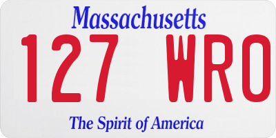 MA license plate 127WR0