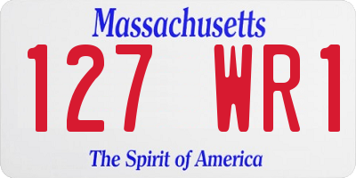 MA license plate 127WR1