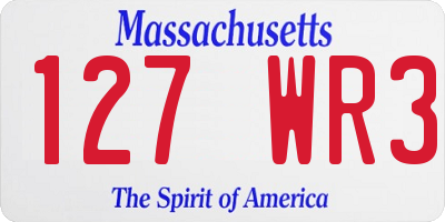MA license plate 127WR3