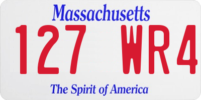 MA license plate 127WR4