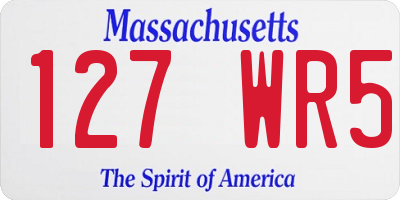 MA license plate 127WR5