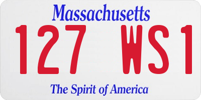 MA license plate 127WS1