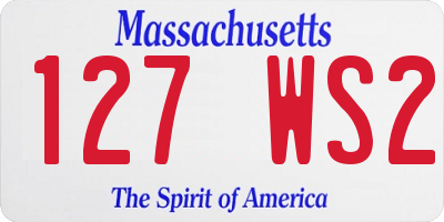 MA license plate 127WS2