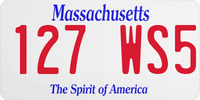 MA license plate 127WS5