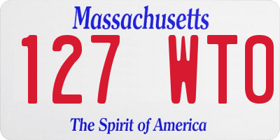 MA license plate 127WT0
