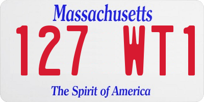 MA license plate 127WT1