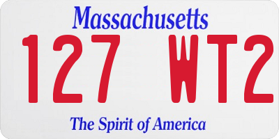 MA license plate 127WT2