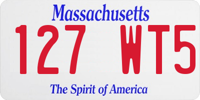 MA license plate 127WT5