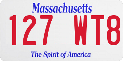 MA license plate 127WT8