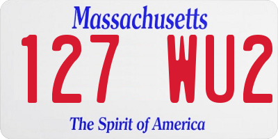 MA license plate 127WU2