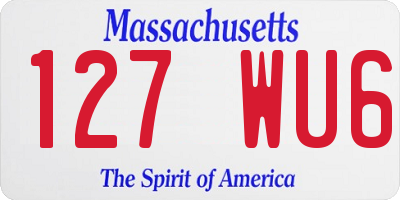 MA license plate 127WU6