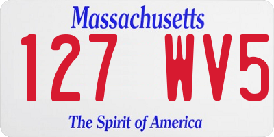 MA license plate 127WV5