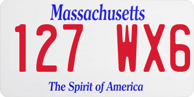 MA license plate 127WX6