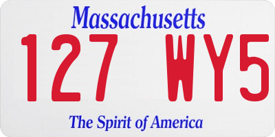 MA license plate 127WY5