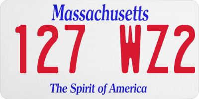 MA license plate 127WZ2