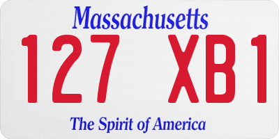 MA license plate 127XB1