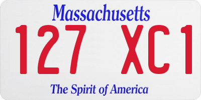 MA license plate 127XC1