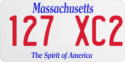 MA license plate 127XC2