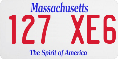 MA license plate 127XE6