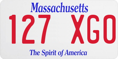 MA license plate 127XG0