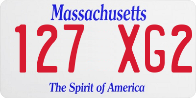 MA license plate 127XG2