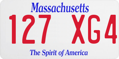 MA license plate 127XG4