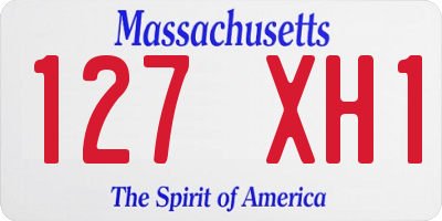 MA license plate 127XH1
