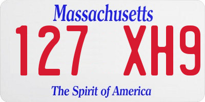 MA license plate 127XH9
