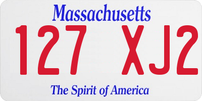 MA license plate 127XJ2