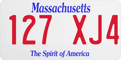 MA license plate 127XJ4