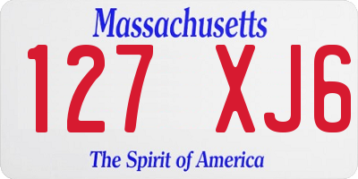 MA license plate 127XJ6